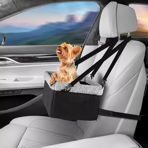 Asiento elevador de coche para mascotas, asiento elevado para perros con  estructura de metal, asientos de automóvil para perros pequeños y mascotas  de