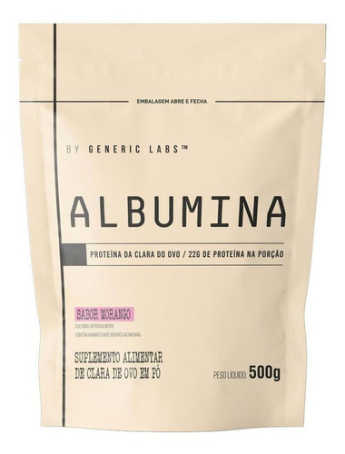 Albumina (500g) - Morango - Generic Labs