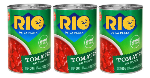 Tomates En Trozos Río De La Plata 400 Grs X 3 Un