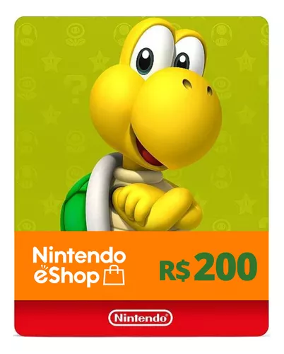 Cartão Nintendo Switch Eshop Card Brasil R$ 250 Reais