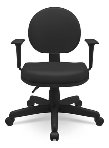 Cadeira giratoria Ergonomica De Escritorio Backita Preto Plaxmetal, operativa, com nr17 certificada , aço costura . braco regulavel, rodizio nylon , pistao a gas tecido e curvim preto, back system ,