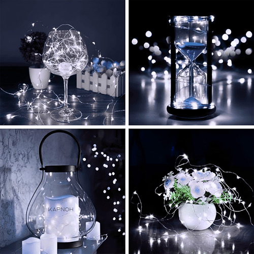 Fio De Fada 30 Led 3metros C/pilhas Luz Branco Quente E Frio