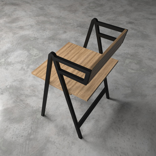 Kit 4 Cadeiras Estrutura Metálica Preta, Design Geométrico Moderno Estilo Escandinavo Industrial