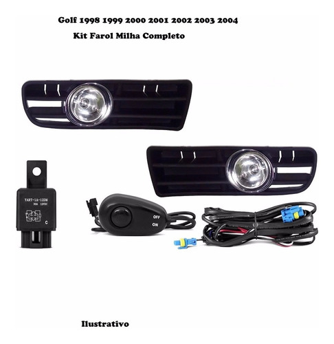 Imagem 2 de 2 de Farol Milha Golf Sapão 1998 Á 2004 + Kit Super Led 6000k