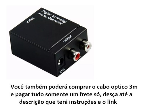 Conversor Optico E Coaxial Digital Para Rca Analógico Stereo