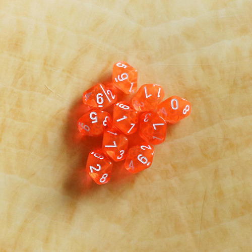 D10 Diez Juegos De Dados Plástico Para Rpg & Games Naranja