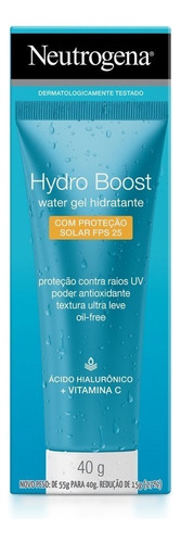 Hidratante facial Hydro Boost Water Gel Fps25 Neutrogena 40 g Tiempo de aplicación Día/noche Tipo de piel Todo tipo de piel