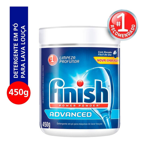 Finish Detergente Em Pó Sabão Máquina Lava Louças 450g 