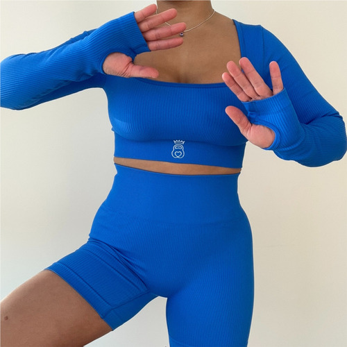 Top Deportivo Fitness Manga Larga Gym Yoga Deporte