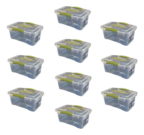 Pack 10 Cajas Organizadoras 6 Litros Wenco 15x22x33 Cm