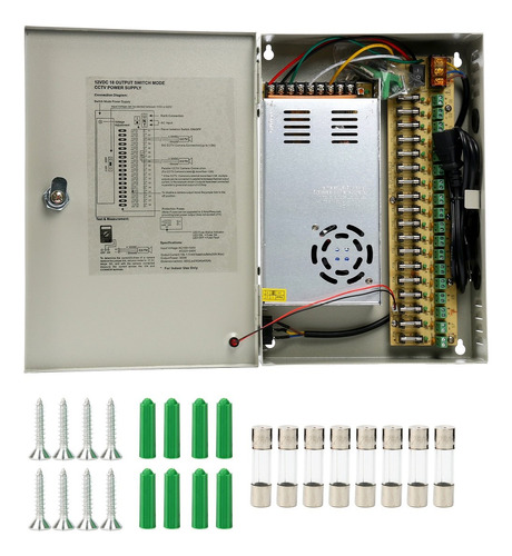 Cctv Potencia Amp Dc Fuente Poder Distribuida Para