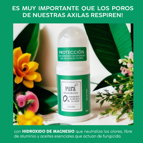Desodorante Natural Sin Alcohol Ni Aluminio Avena y Neutro X2
