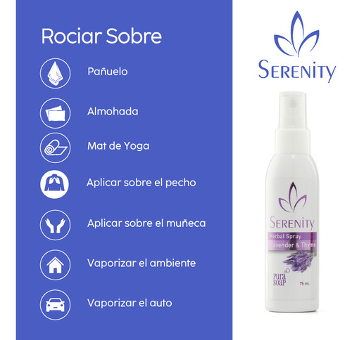 Spray con Aceite Esencial de Lavanda y Tomillo Pura Soap