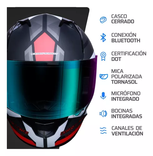 Casco para Motociclista Exoskeleton Grande con Bluetooth Negro