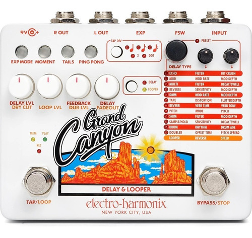 Pedal Electro Harmonix Grand Canyon Delay Looper 13 Tipos