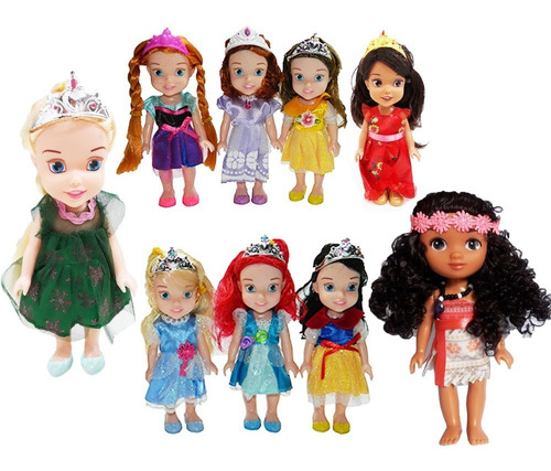 Kit 3 Bonecas Princesas Disney Frozen 16 Cm Com Acessórios