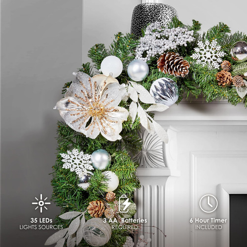 Guirnalda De Navidad Preiluminada 180 Cm 35 Luces Led