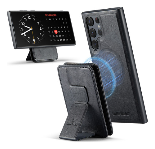 Funda Para Samsung Galaxy S25 S25 Plus S25 Ultra Magsafe Wallet Con Ranuras De Piel Para Tarjetas Y Soporte Magnético