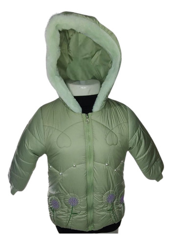 Jaqueta De Nylon Infant Florzinha Cor:verde;tamanho:4-5 Anos