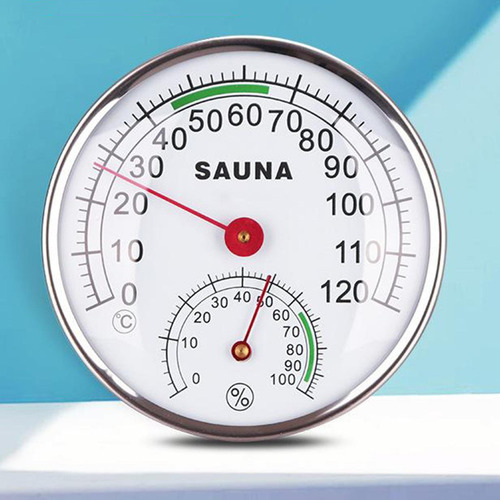 A Termômetro De Sauna Com Caixa De Metal E Higrômetro
