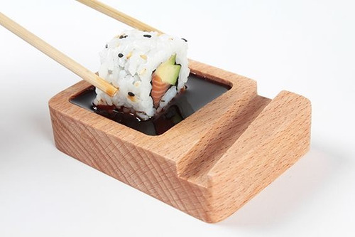 Dispensador Para Salsa Soya Para Palitos De Sushi De Madera