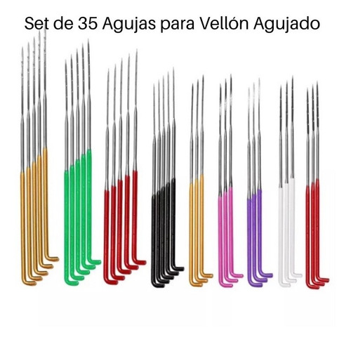 Imagen 3 de 3 de Set De 35 Agujas Para Vellón Agujado De Diferentes Medidas