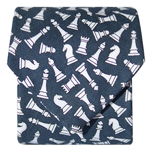 Corbata Ajedrez Algodón Estampado Azul Colección Limitada Kb