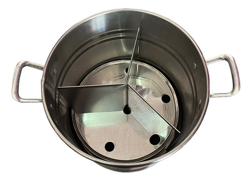 Olla, Vaporera, Tamalera De Acero Inoxidable De 100 Litros Gris