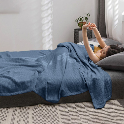 Manta De Cama De Algodón, Manta Térmica De Algodón Doble De