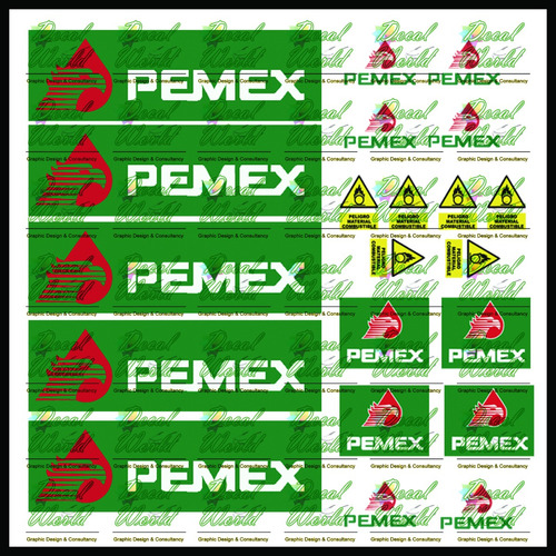 Decal(tampos) Pemex Gasolina Diesel Escala 1/64