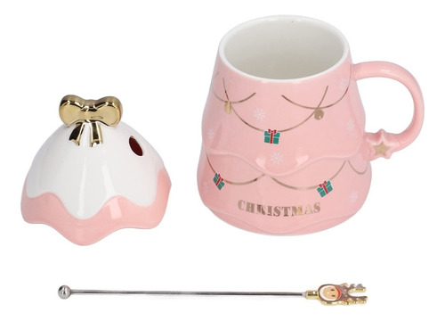 Taza De Cerámica En Forma De Árbol De Navidad Con Tapa