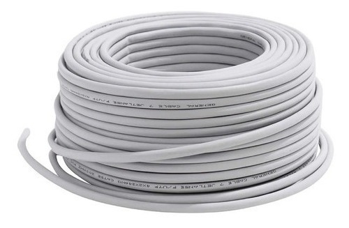 Cable Coaxil Rg59 Blanco Rollo De 100 Mts 028-406)