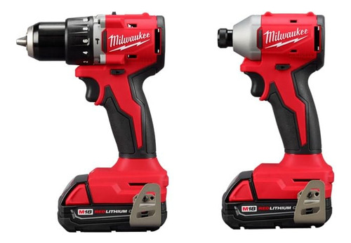 Kit Combinado Milwaukee M18 18 18 V, Iones De Litio, Sin Esc
