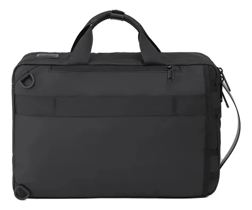 Maletin Portafolio Mochila Aoking Sn4002 Color Negro Diseño De La Tela Liso