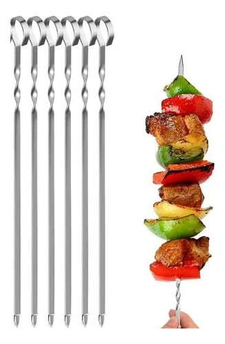 Brochetas Pincho 6 Piezas 45cm Acero Inoxidable