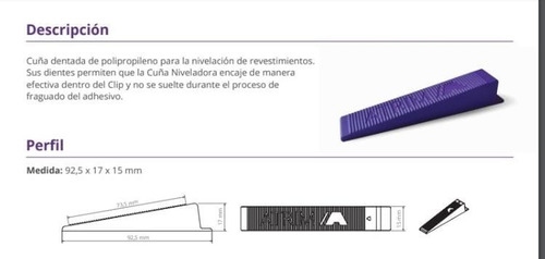 Espaciador Autonivelante Cuña 1,2,3mm Paqx150 Unidades Atrim