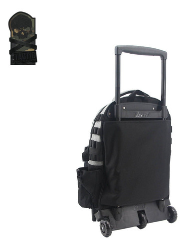 Mochila Carro Lsyd Tactic Skull 18 PLG Premium 94.6034 Color Verde Musgo Diseño De La Tela Lisa