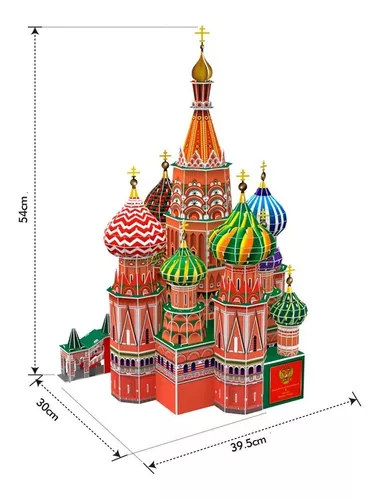 Quebra-Cabeça 304 Peças Catedral São Basílio - Rússia Puzzle Volta ao Mundo  Uriarte Jogos