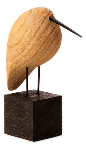 Escultura Decorativa Pássaro Em Poliresina 17cm 15877 Mart Cor Marrom