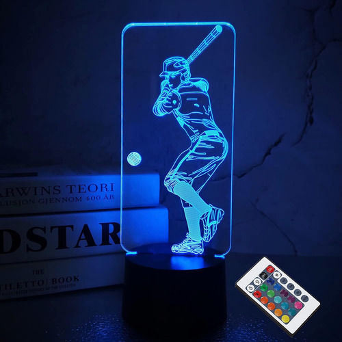 Luz Nocturna 3d De Béisbol, Regalos Deportivos De Bateador D