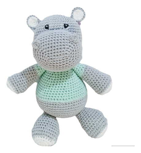 Muñeco Hipopotamo Amigurumi Crochet Tejido Bebe Peluche