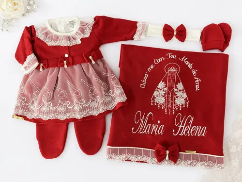 Saída Maternidade 6 Peças Nossa Senhora Aparecida Personalizado
