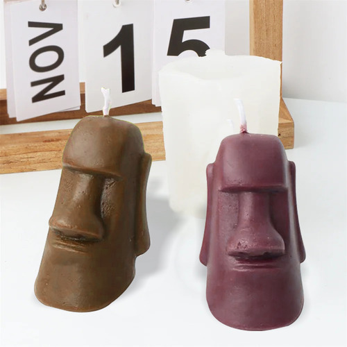Forma Silicone Estatua Moai Cabeças Da Ilha De Pascoa Resina