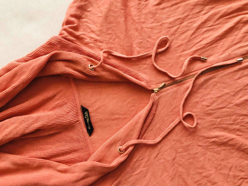 Sudadera Con Gorro Color Salmon Massimo Dutti Original (Usado)