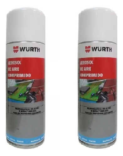 Pack De 2 Aire Comprimido Wurth 400ml Remueve Polvo Suciedad