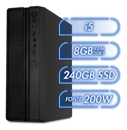 Pc Mini Computador Cpu Intel Core I5 8gb Ssd 240gb Com Wifi