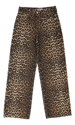 Jean Wide Leg Animal Print Mujer