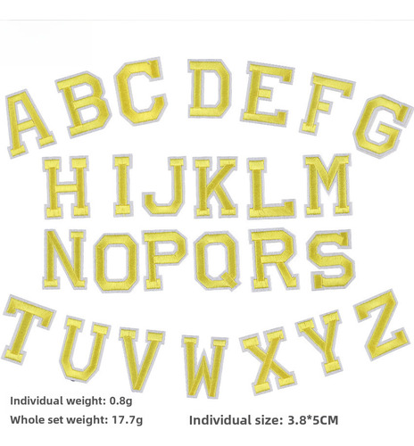 Yellow Letter * Single Letter (note Required) - 26 Colored