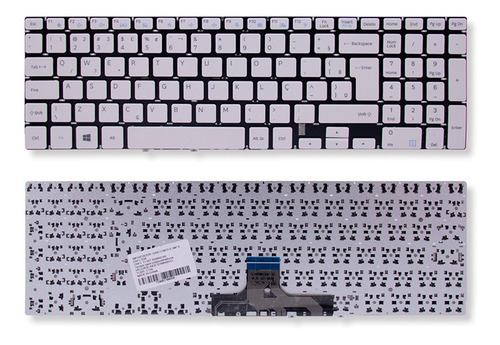 Teclado Para Notebook Samsung Np300e5l Branco Abnt2