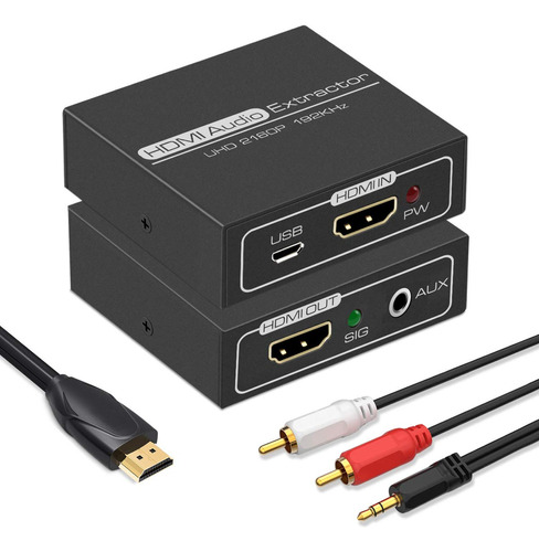 Extractor De Audio Hdmi, Hdmi 4k A Hdmi Con Audio Estereo Au